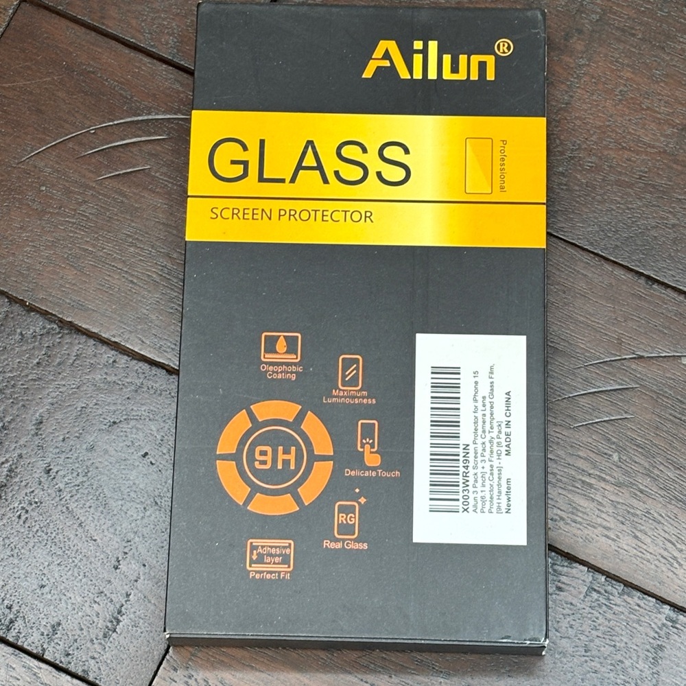 Ailun Glass Screen Protectors 3 pack for iPhone 15 Pro New in‎ package